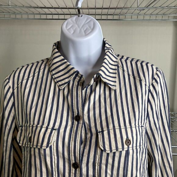 Paige Women's Striped Cotton Button-Up Top Size S Western Career Work Shirt‎ - Picture 7 of 13